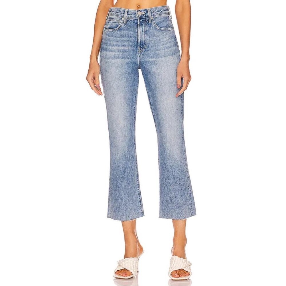 Veronica Beard Carly Kick Flare High Rise Pebble Stone Size 27